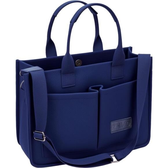 Tote Bag for Women With Compartments Navy Blue With Compartments - Picture 1 of 6